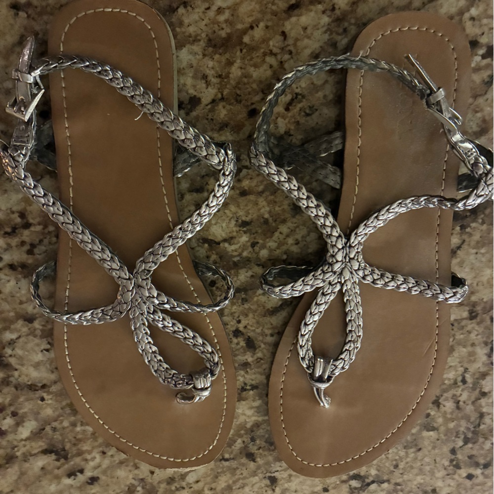 Faded Glory Braided Alabaster Sandals 8.5